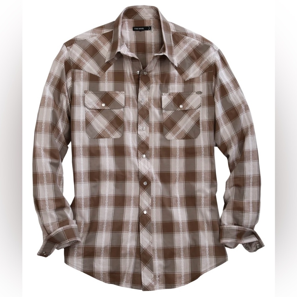 Tin Haul Men’s Long Sleeve Snap Buffalo Doby Western Shirt Size Medium